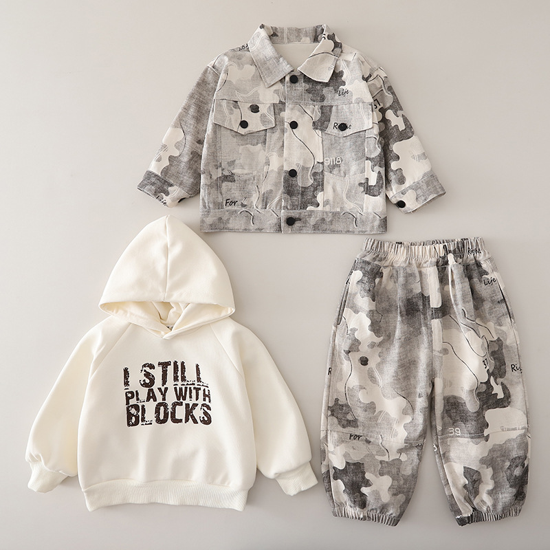 Baby Clothing Drawing - 新しい秋のベビー服スーツ子供男の子ジャケットパーカーパンツ 3 ピース/セット幼児女の子服幼児衣装子供ジャージ