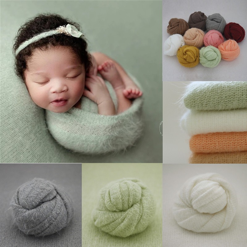 Baby Clothing Unisex - 新生児写真撮影用衣装、スタジオベビー写真用小道具、ベビー産後写真用ラップ、モヘアニットラップ