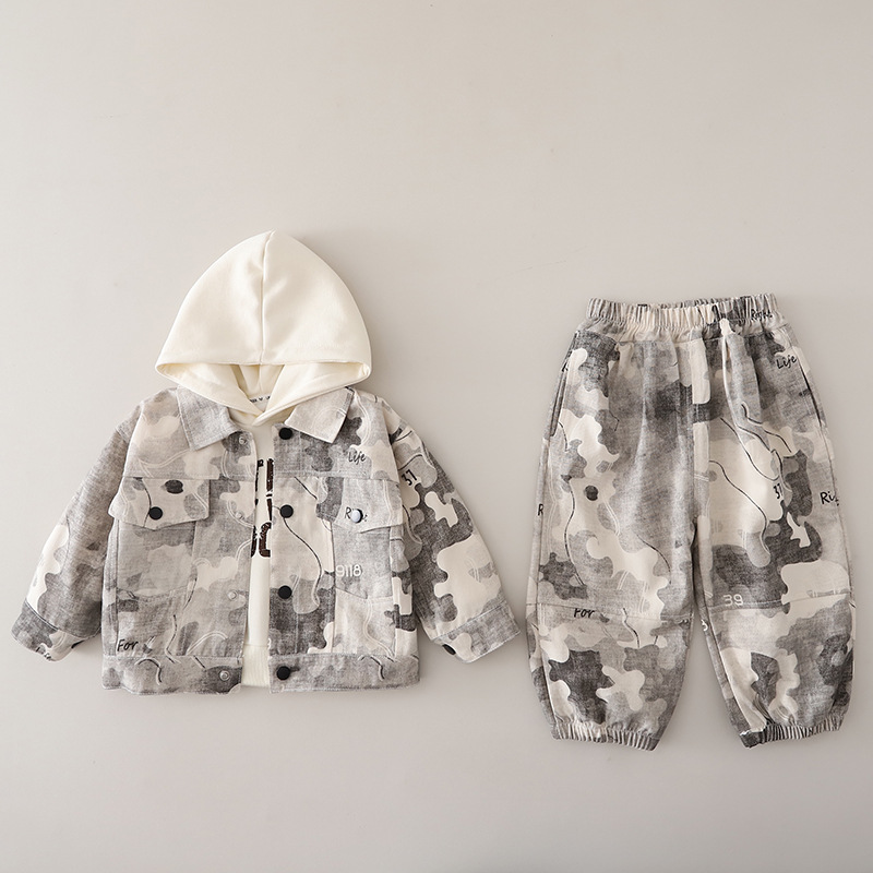 新しい秋のベビー服スーツ子供男の子ジャケットパーカーパンツ  - Baby Clothing Drawing のレビューと価格