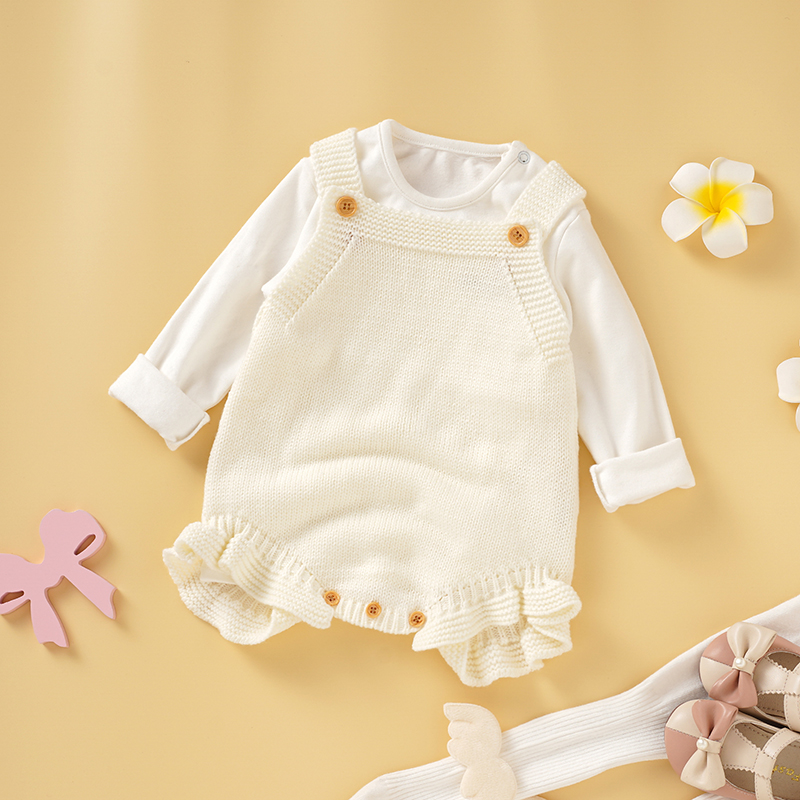 ベビーボディスーツニット幼児女の子ジャンプスーツノースリーブ - Baby Clothing Brand のレビューと価格