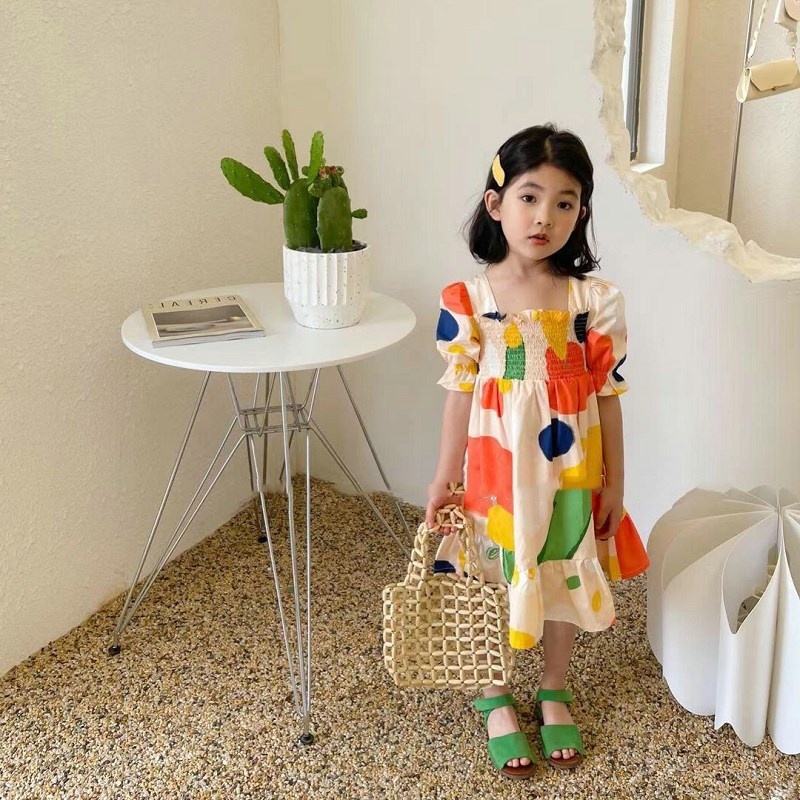 女の子のドレス クリンクルカラーブロックタイドレス プリンセ - Baby Clothing Drawing のレビューと価格