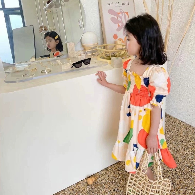 女の子のドレス クリンクルカラーブロックタイドレス プリンセ - Baby Clothing Drawing のレビューと価格