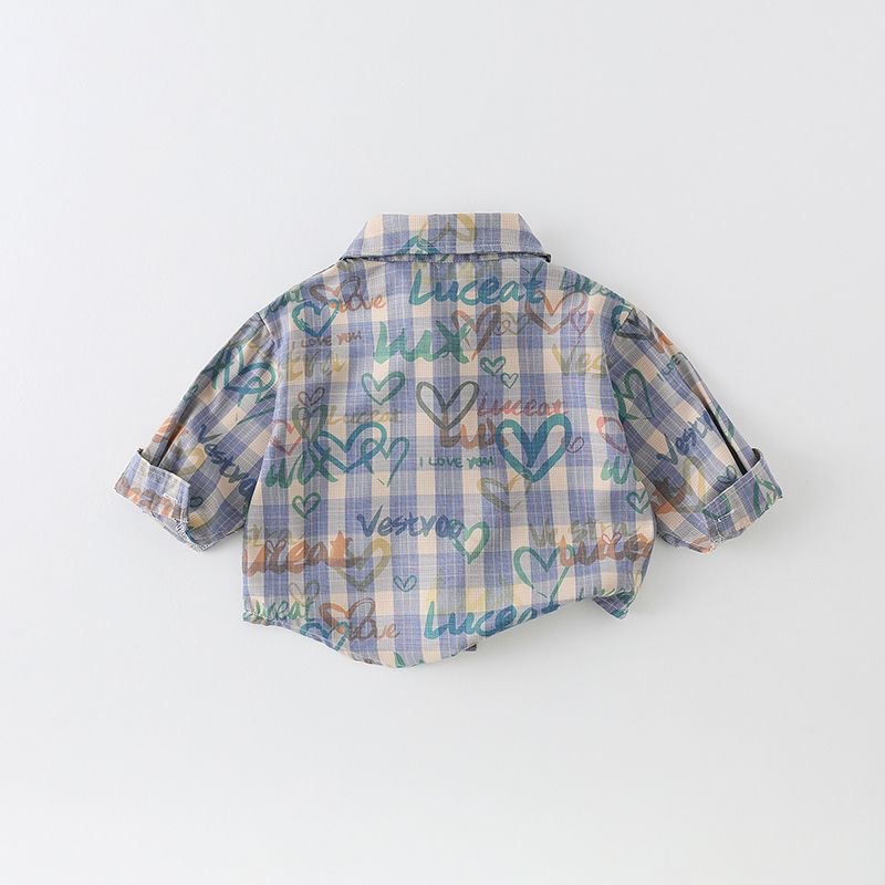 女の赤ちゃん男の子ブラウス幼児グリッドブラウス子供長袖コット - Baby Clothing Drawing のレビューと価格