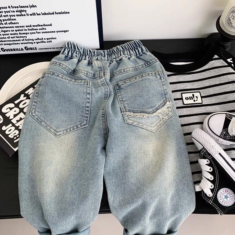 赤ちゃん男の子ルーズフィットコットングラフィティデニムパンツ - Baby Clothing Drawing のレビューと価格