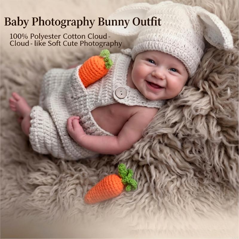 かぎ針編みニット新生児写真撮影小道具服ウサギテーマベビーロン - Romper Onesie Baby のレビューと価格