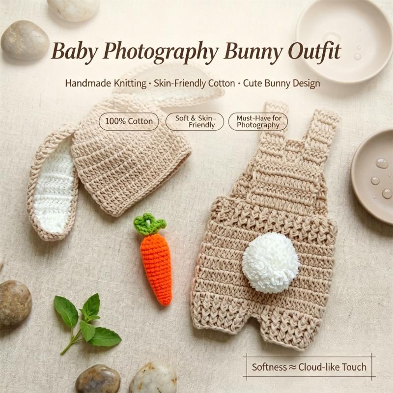 かぎ針編みニット新生児写真撮影小道具服ウサギテーマベビーロン - Romper Onesie Baby のレビューと価格