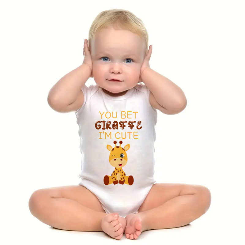 新しいかわいいキリンプリントベビーロンパース新生児半袖ベビー - Baby Clothing Brand のレビューと価格