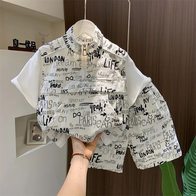 子供用半袖Tシャツとショーツのセット,韓国版の夏服,赤ちゃん - Baby Clothing Drawing のレビューと価格