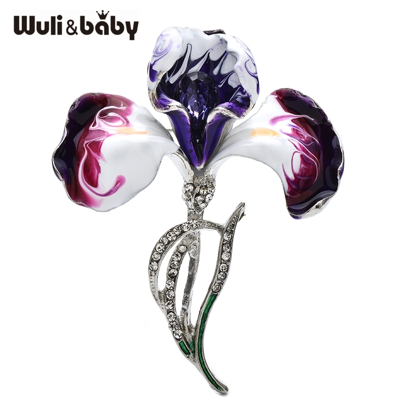 Wuli&baby エナメル蘭の花のブローチラインストーンエ - Baby Clothing Bag のレビューと価格