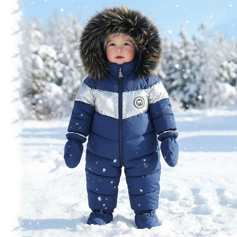 冬新生児ロンパース手袋付き暖かい厚みのある女の赤ちゃん服フー - Baby Clothing Brand のレビューと価格