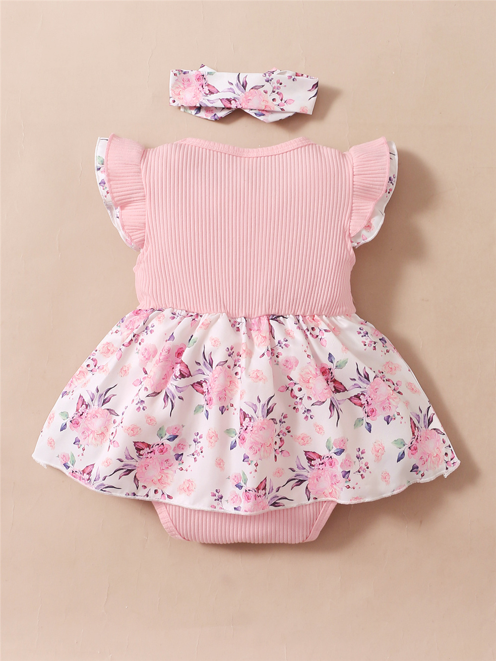 0〜18ヶ月の赤ちゃんのための2ピースの花柄ロンパース,袖付 - Baby Clothing Brand のレビューと価格