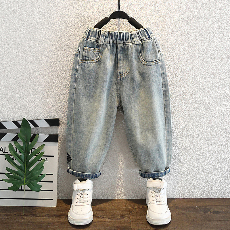 男の子のジーンズ子供のための子供服 2-10 歳子供のズボン - Baby Clothing Drawing のレビューと価格