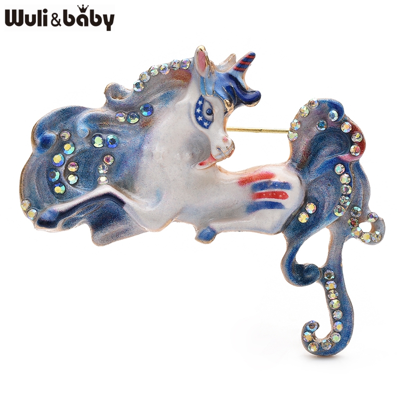 Wuli&baby 美しいエナメル馬ユニコーンブローチピン  - Baby Clothing Bag のレビューと価格